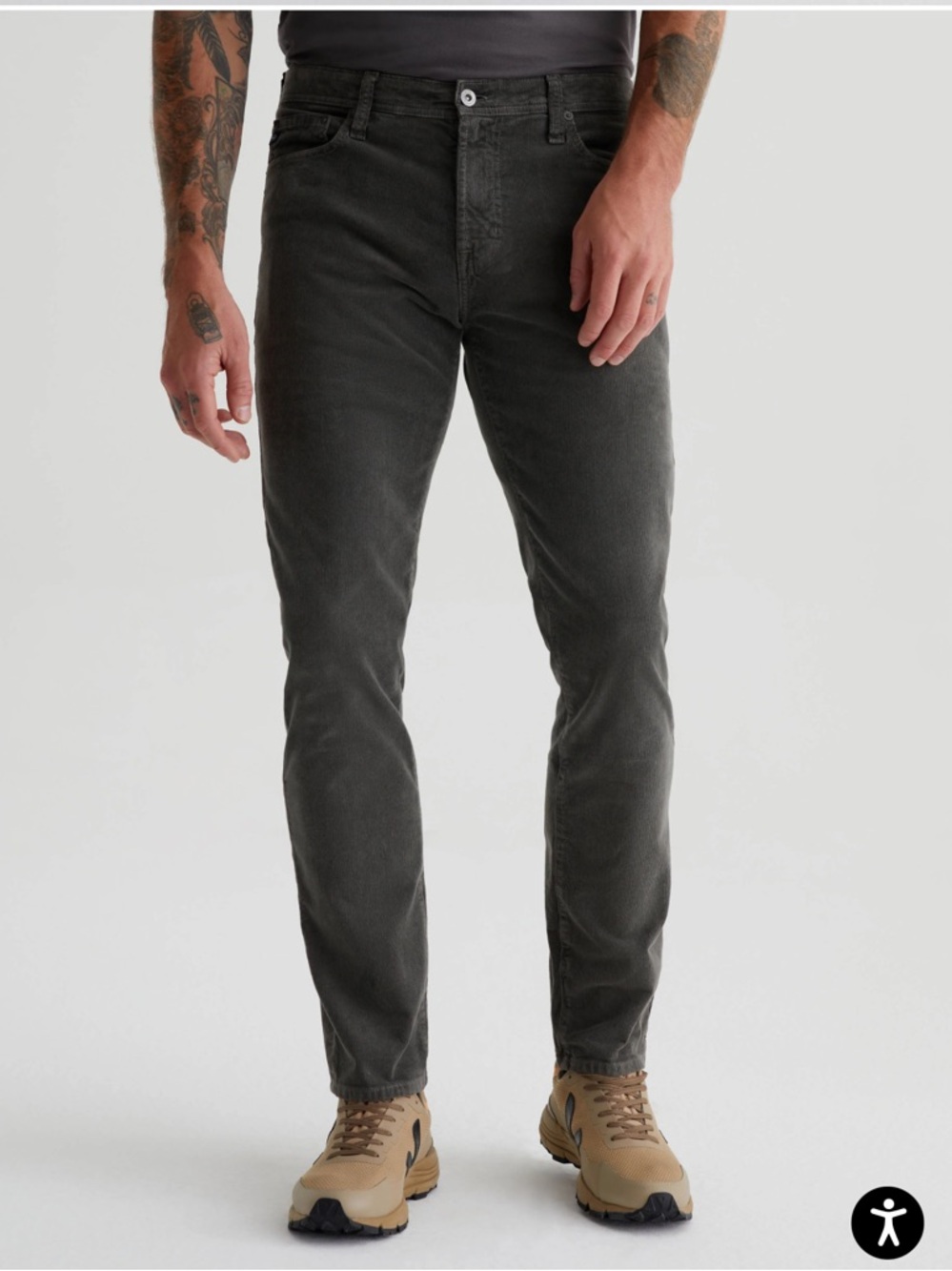 Ag Adriano Goldschmied Men's Gray-Brown Straight Jeans